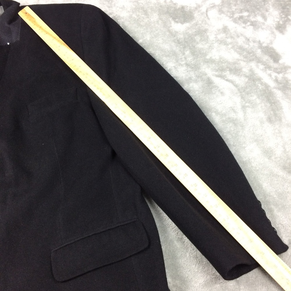 Sanford Bryant Mens Blazer Angora Wool Sport Coat Solid Black Three Button‎ 46R - Picture 9 of 15